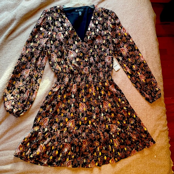 INC International Concepts Printed Surplice Mini Dress Cora Garden. - Picture 2 of 5